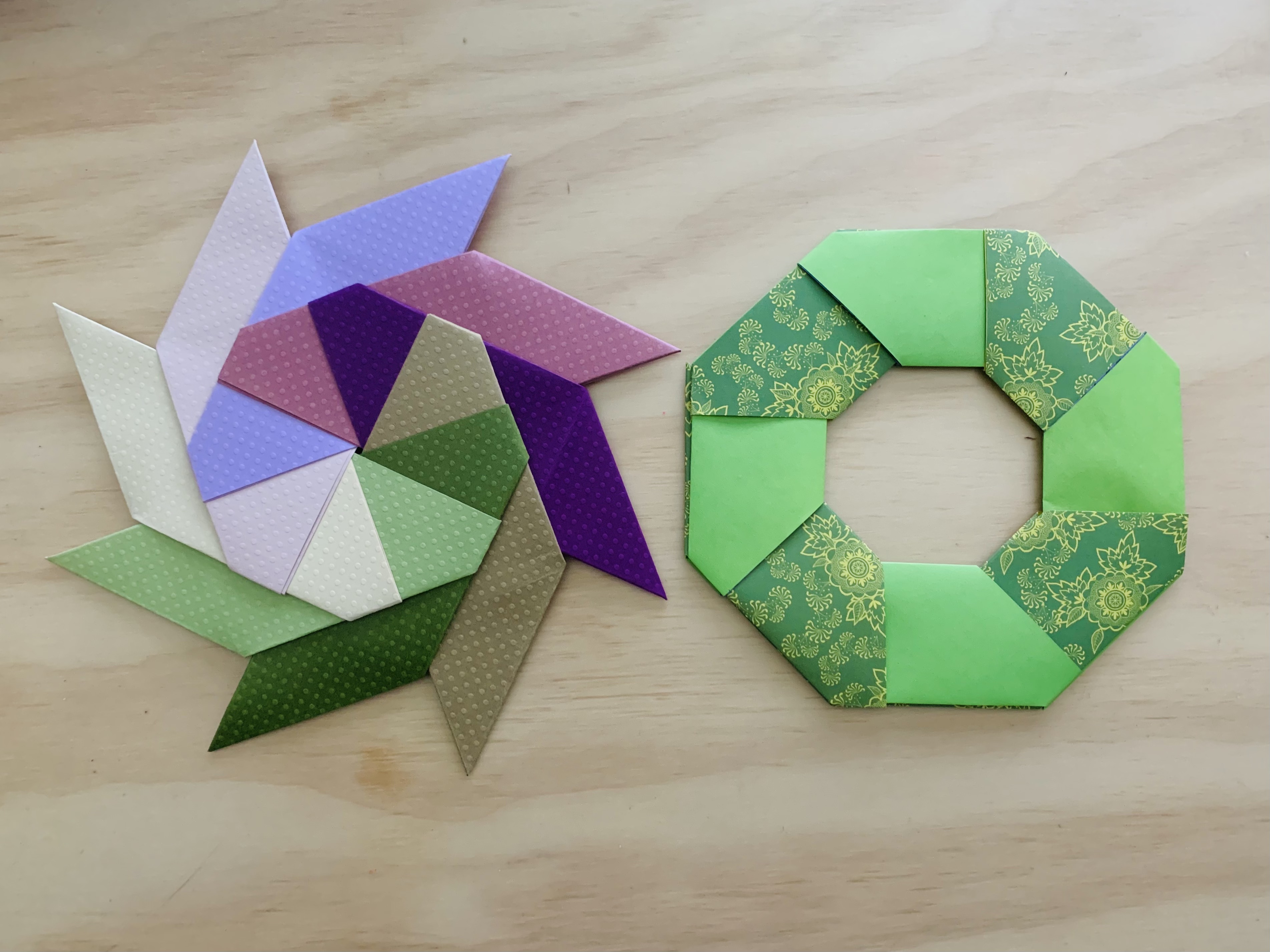 How to make a Transforming Origami Star & Origami Wreath - (Our